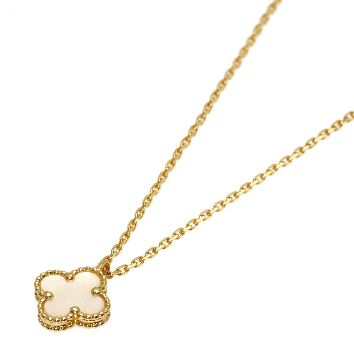 Van Cleef & Arpels Sweet Alhambra Shell Necklace K18 Yellow Gold Ladies [Used]