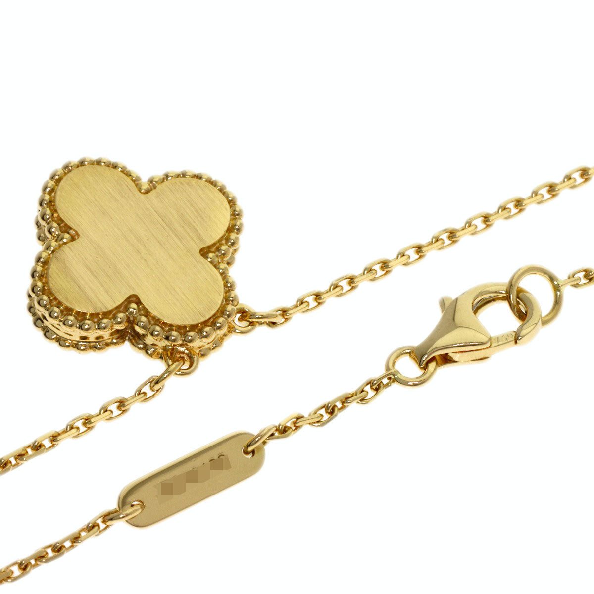 Van Cleef & Arpels Vintage Alhambra Malachite Diamond Necklace K18 Yellow Gold Ladies [Used]
