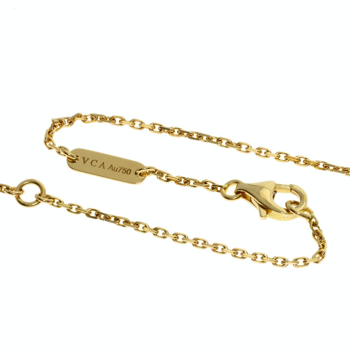 Van Cleef & Arpels Vintage Alhambra Malachite Diamond Necklace K18 Yellow Gold Ladies [Used]