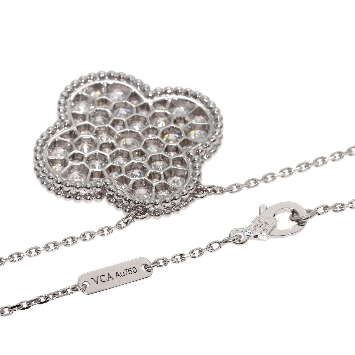 Van Cleef & Arpels Magic Alhambra Diamond Necklace K18 White Gold Ladies [Used]