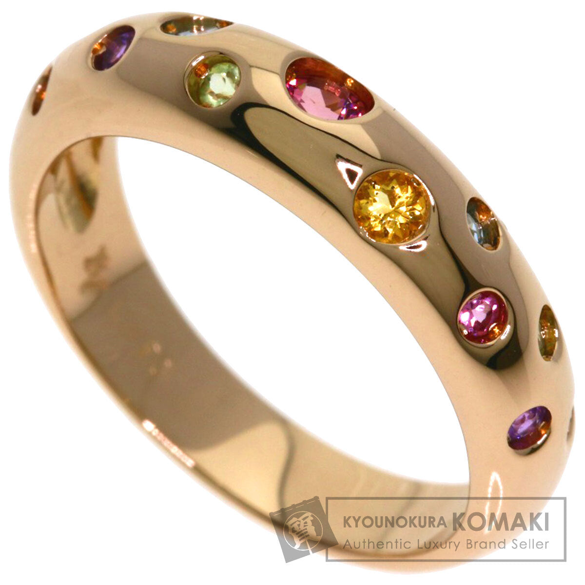 Ponte Vecchio multicolor Ring K18 Pink Gold Ladies [Used]