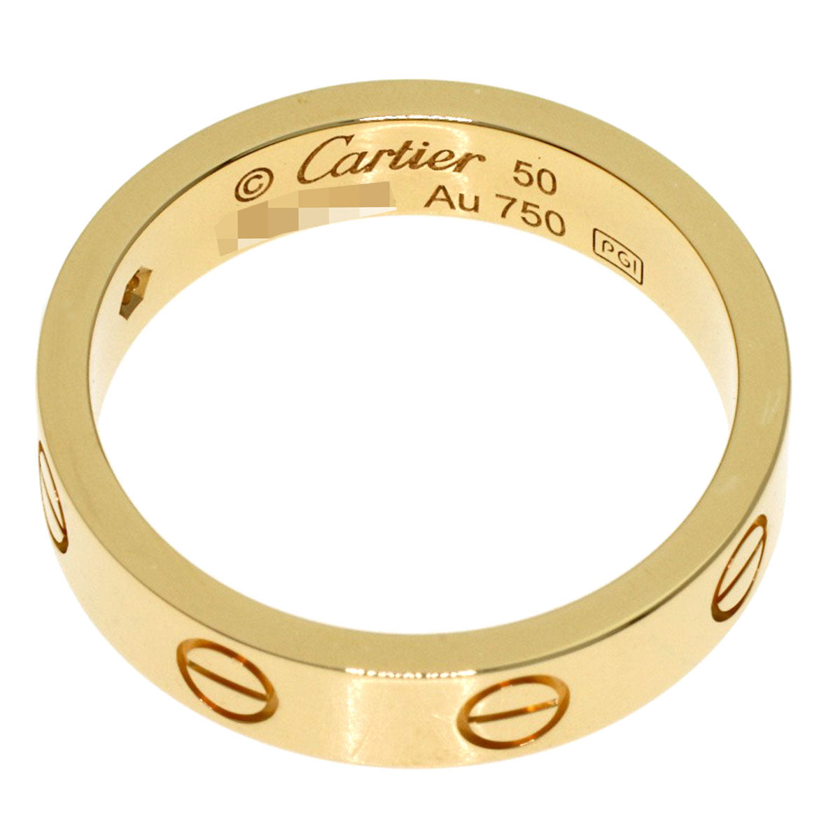 CARTIER Mini Love Link 1P Diamond #50 Ring K18 Yellow Gold Ladies [Used]