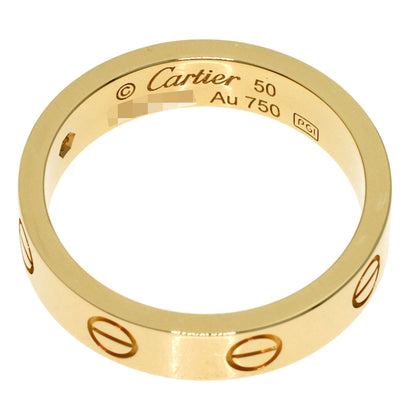 CARTIER Mini Love Link 1P Diamond #50 Ring K18 Yellow Gold Ladies [Used]