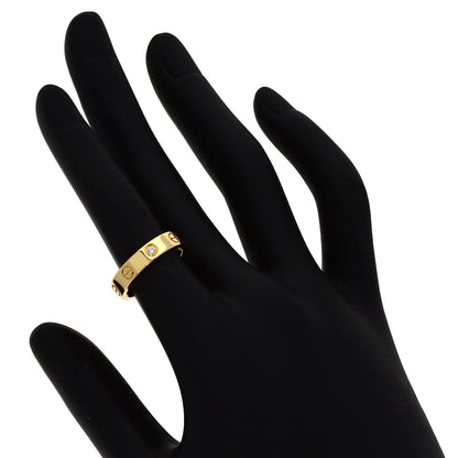 CARTIER Mini Love Link 1P Diamond #50 Ring K18 Yellow Gold Ladies [Used]