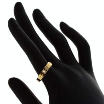 CARTIER mini love ring 1P Diamond #55 Ring K18 Yellow Gold Ladies [Used]