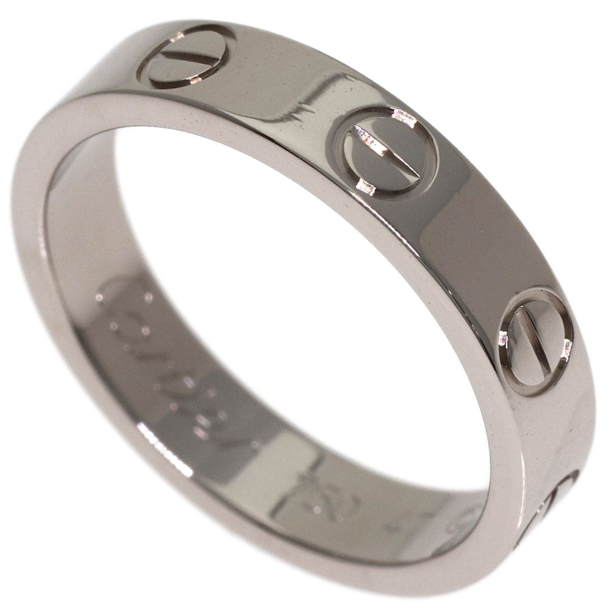 CARTIER mini love ring #47 Ring K18 White Gold Ladies [Used]