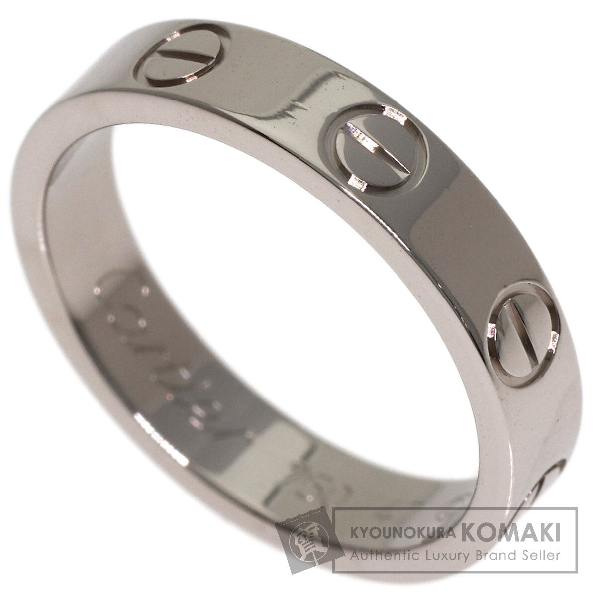 CARTIER mini love ring #47 Ring K18 White Gold Ladies [Used]
