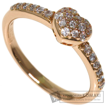 Ponte Vecchio Heart motif Diamond Ring K18 Pink Gold Ladies [Used]