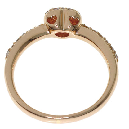 Ponte Vecchio Heart motif Diamond Ring K18 Pink Gold Ladies [Used]