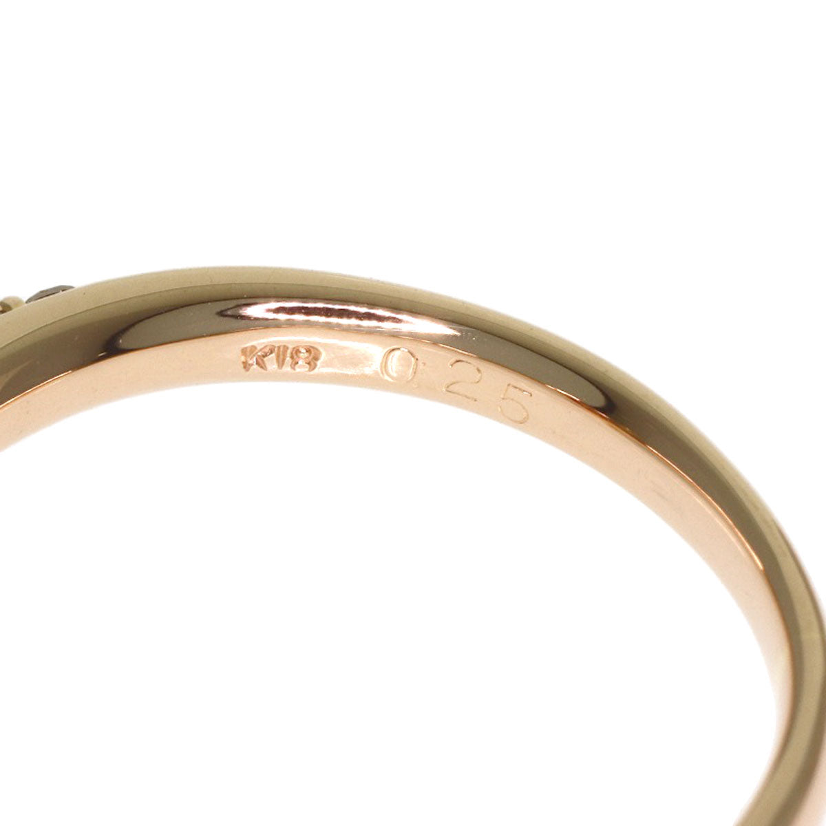 Ponte Vecchio Heart motif Diamond Ring K18 Pink Gold Ladies [Used]