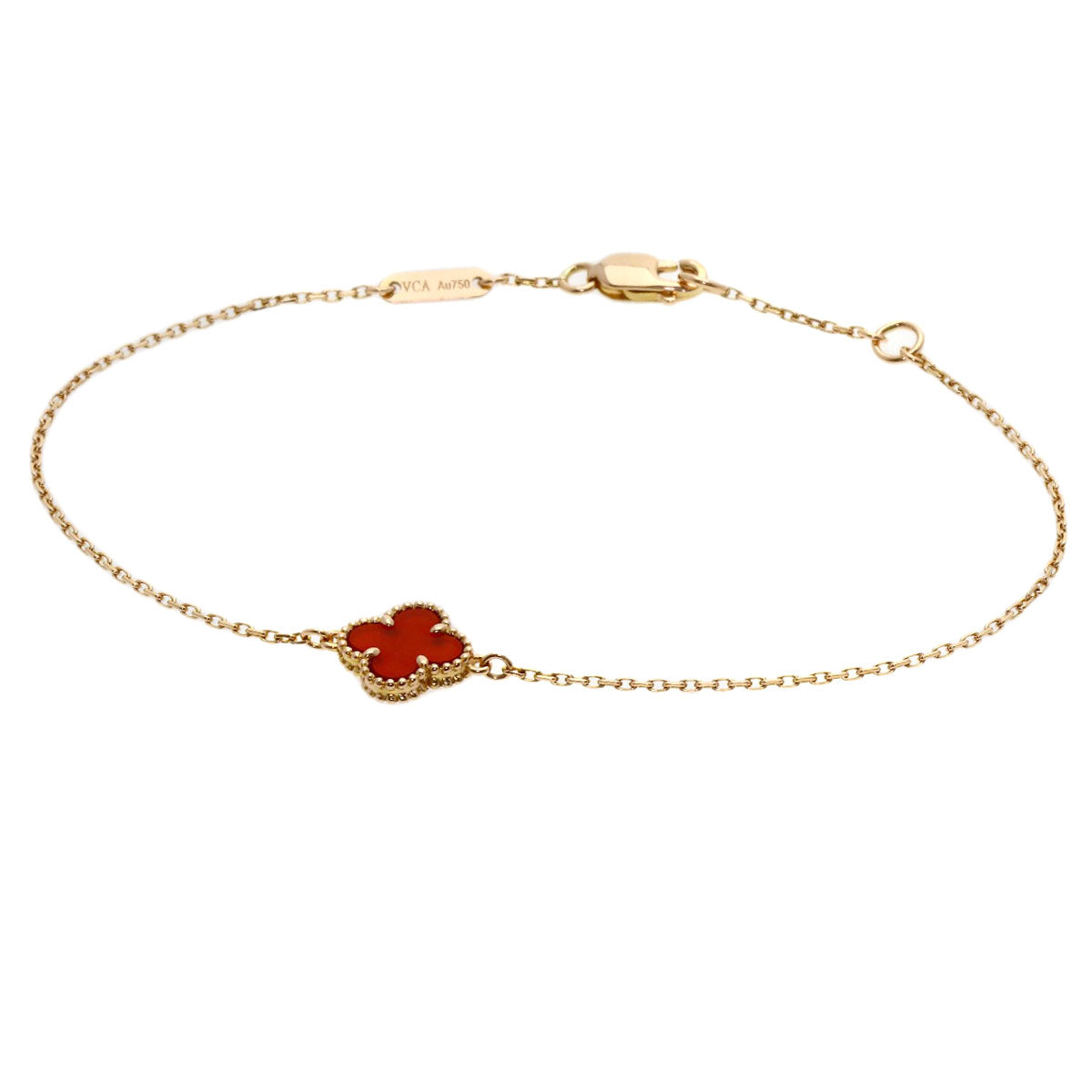 Van Cleef & Arpels Sweet Alhambra Carnelian Bracelet K18 Pink Gold Ladies [Used]