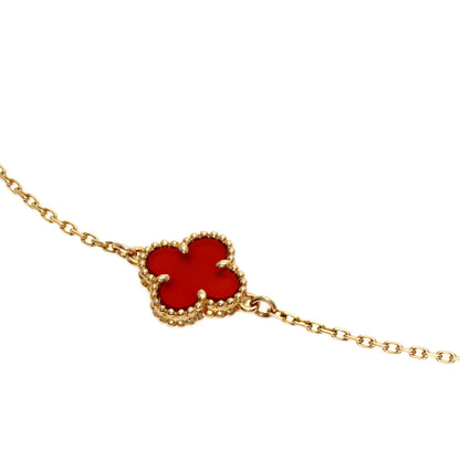 Van Cleef & Arpels Sweet Alhambra Carnelian Bracelet K18 Pink Gold Ladies [Used]
