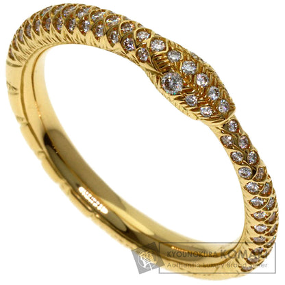 GUCCI Ouroboros Half Diamond #11 Ring K18 Yellow Gold Ladies [Used]