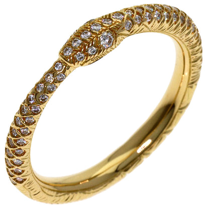 GUCCI Ouroboros Half Diamond #11 Ring K18 Yellow Gold Ladies [Used]