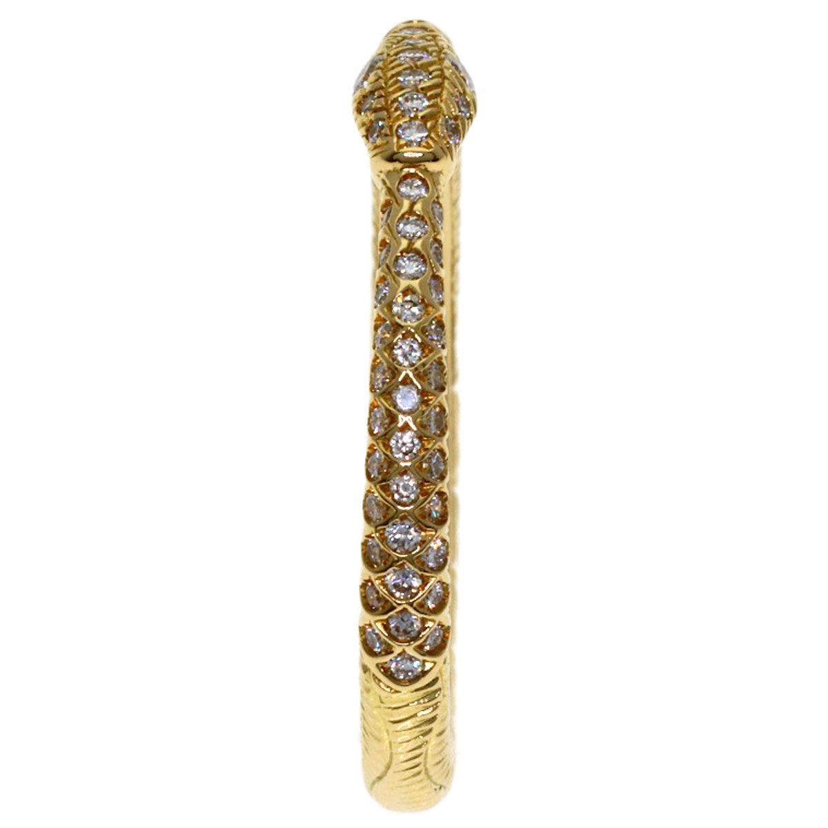 GUCCI Ouroboros Half Diamond #11 Ring K18 Yellow Gold Ladies [Used]