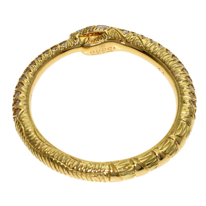 GUCCI Ouroboros Half Diamond #11 Ring K18 Yellow Gold Ladies [Used]