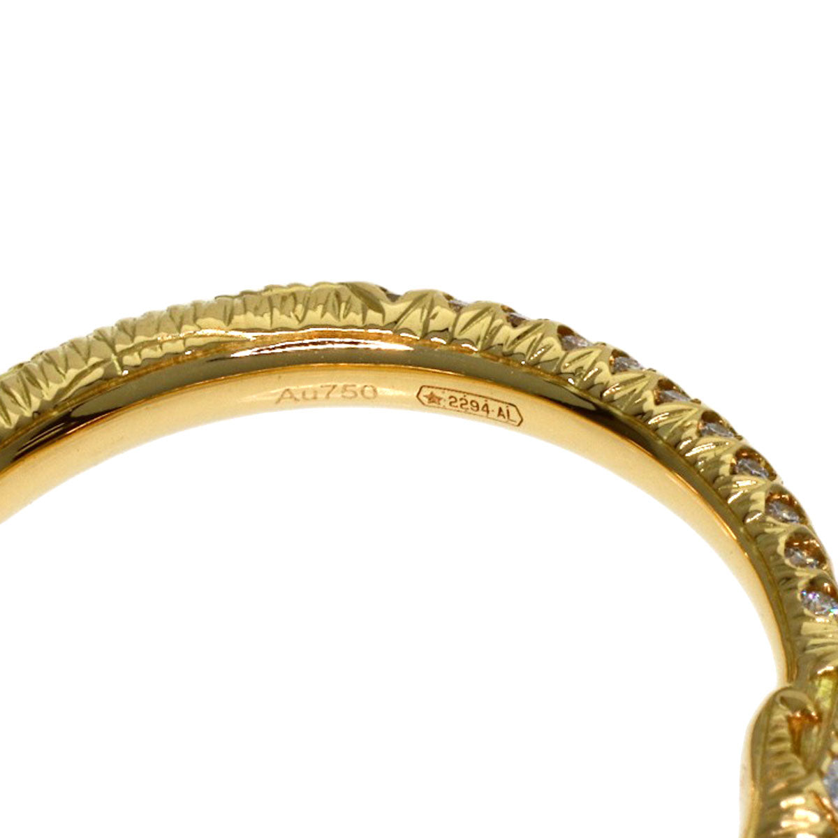 GUCCI Ouroboros Half Diamond #11 Ring K18 Yellow Gold Ladies [Used]