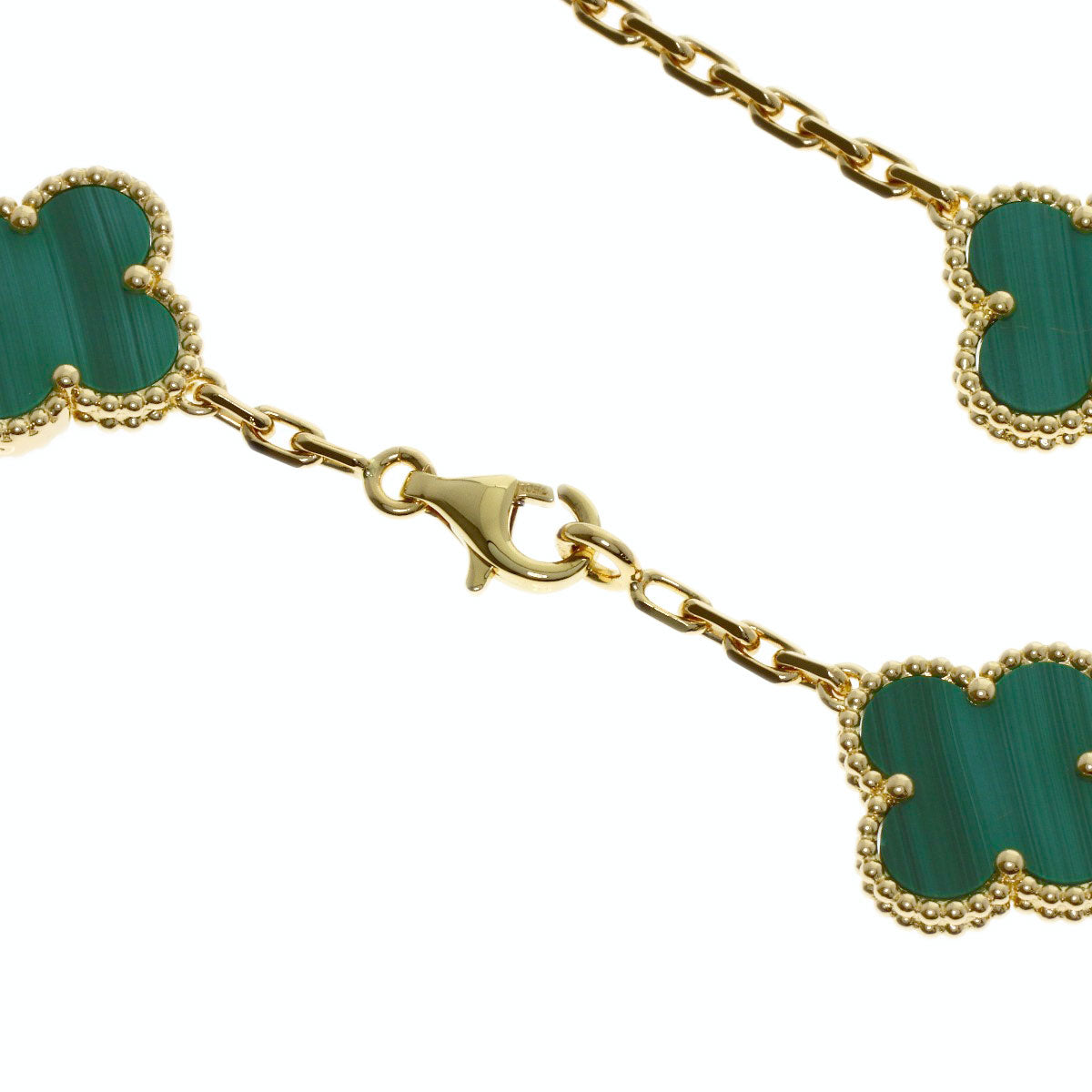 Van Cleef & Arpels Vintage Alhambra Malachite Necklace K18 Yellow Gold Ladies [Used]