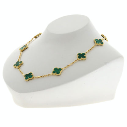 Van Cleef & Arpels Vintage Alhambra Malachite Necklace K18 Yellow Gold Ladies [Used]