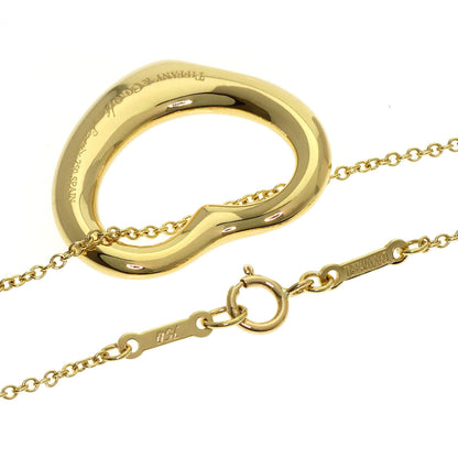 TIFFANY&Co. Open Heart Half Pave Diamond Necklace K18 Yellow Gold Ladies [Used]