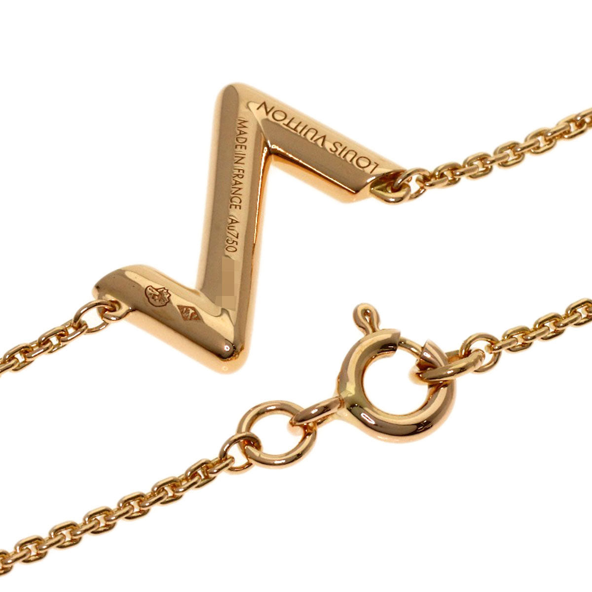 LOUIS VUITTON Upside Down Q93868 Necklace K18 Pink Gold Ladies [Used]