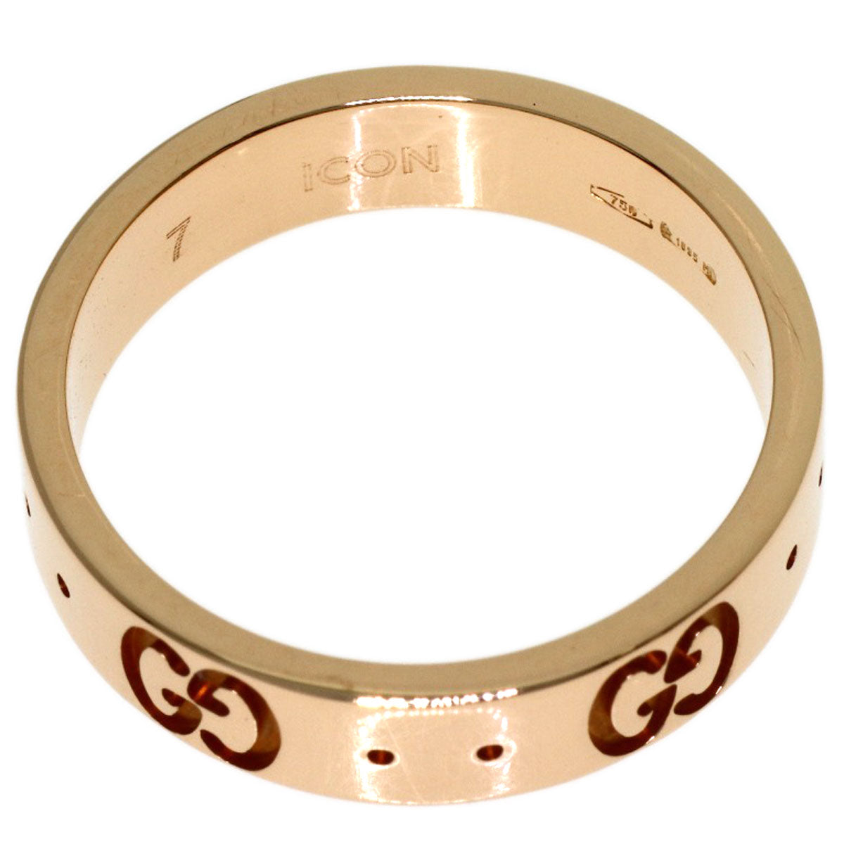 GUCCI Icon Ring #7 Ring K18 Pink Gold Ladies [Used]