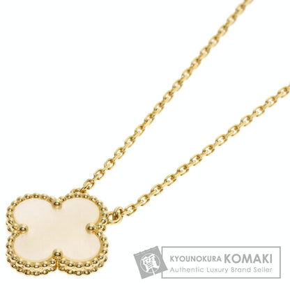 Van Cleef & Arpels Vintage Alhambra white shell Necklace K18 Yellow Gold Ladies [Used]