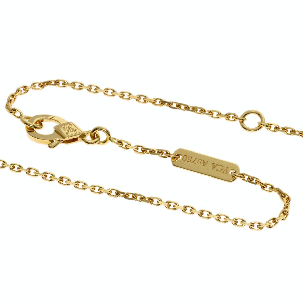 Van Cleef & Arpels Vintage Alhambra white shell Necklace K18 Yellow Gold Ladies [Used]