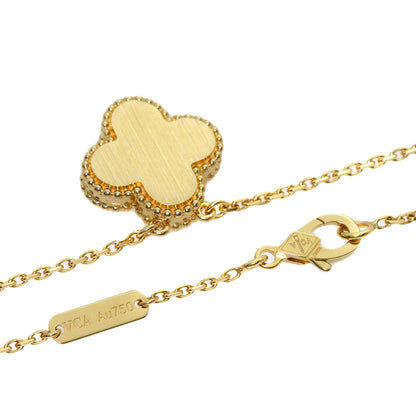 Van Cleef & Arpels Vintage Alhambra Yellow Shell Diamond Necklace K18 Yellow Gold Ladies [Used]