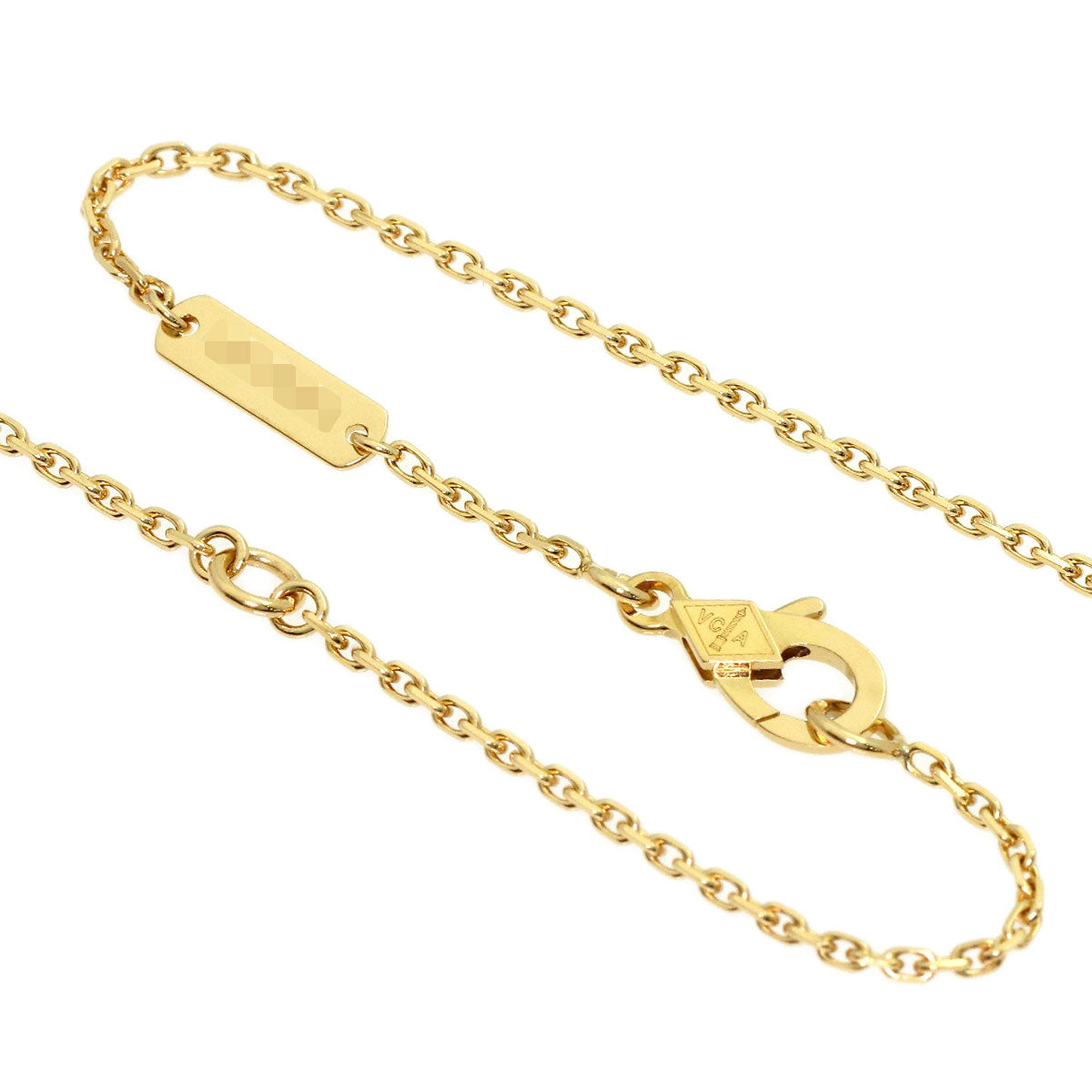 Van Cleef & Arpels Vintage Alhambra Yellow Shell Diamond Necklace K18 Yellow Gold Ladies [Used]