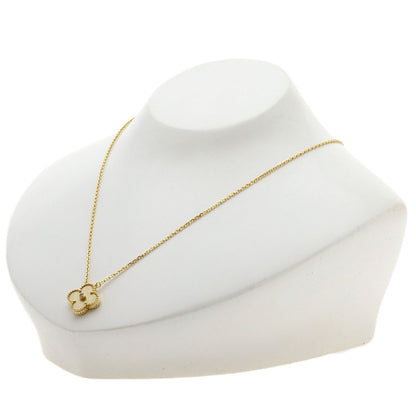 Van Cleef & Arpels Vintage Alhambra Yellow Shell Diamond Necklace K18 Yellow Gold Ladies [Used]