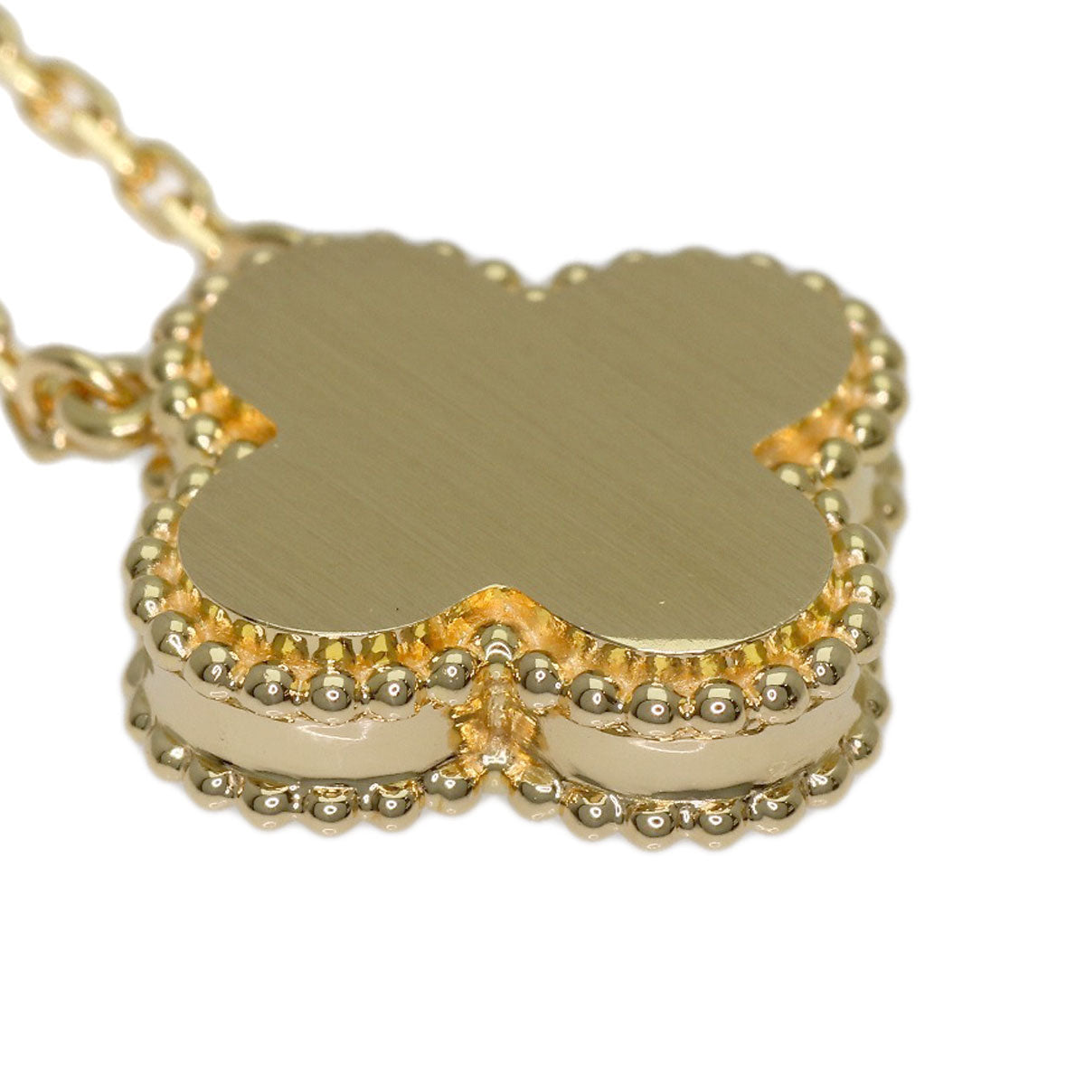 Van Cleef & Arpels Vintage Alhambra Yellow Shell Diamond Necklace K18 Yellow Gold Ladies [Used]