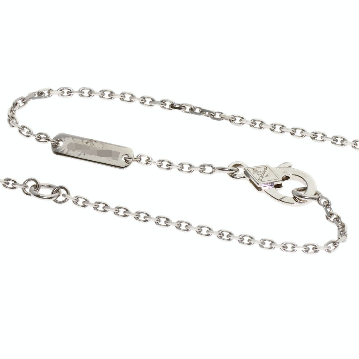 Van Cleef & Arpels Vintage Alhambra Guilloché 1P Diamond Necklace K18 White Gold 18K Yellow GoldLadies [Used]