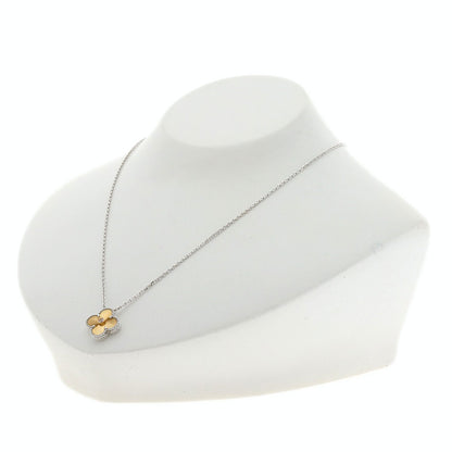 Van Cleef & Arpels Vintage Alhambra Guilloché 1P Diamond Necklace K18 White Gold 18K Yellow GoldLadies [Used]