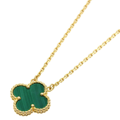 Van Cleef & Arpels Vintage Alhambra Malachite Necklace K18 Yellow Gold Ladies [Used]