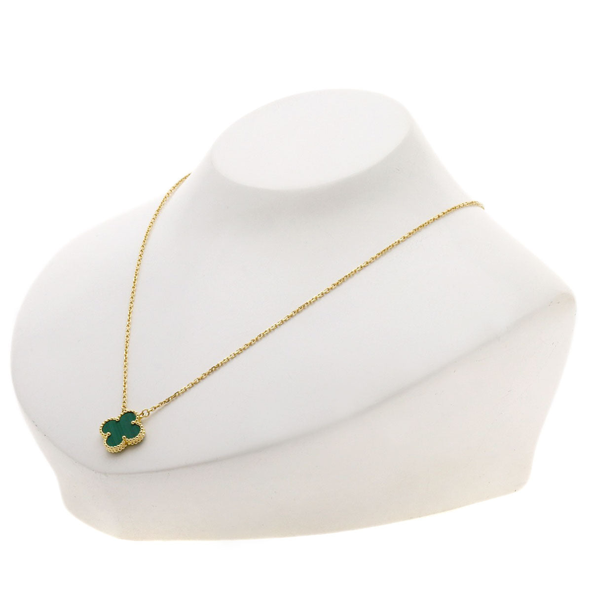 Van Cleef & Arpels Vintage Alhambra Malachite Necklace K18 Yellow Gold Ladies [Used]