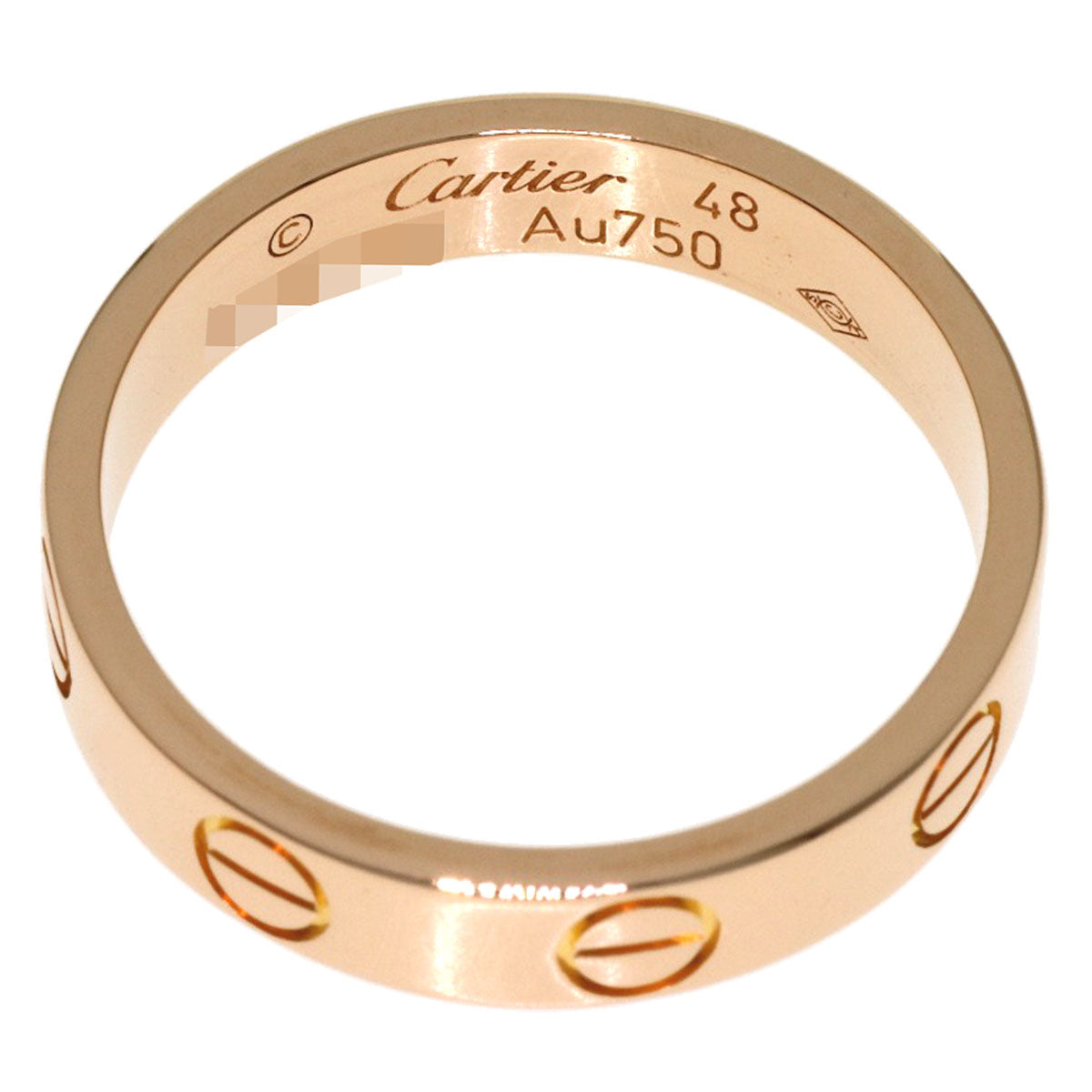 CARTIER Mini love ring # 48 Ring K18 Pink Gold Ladies [Used]