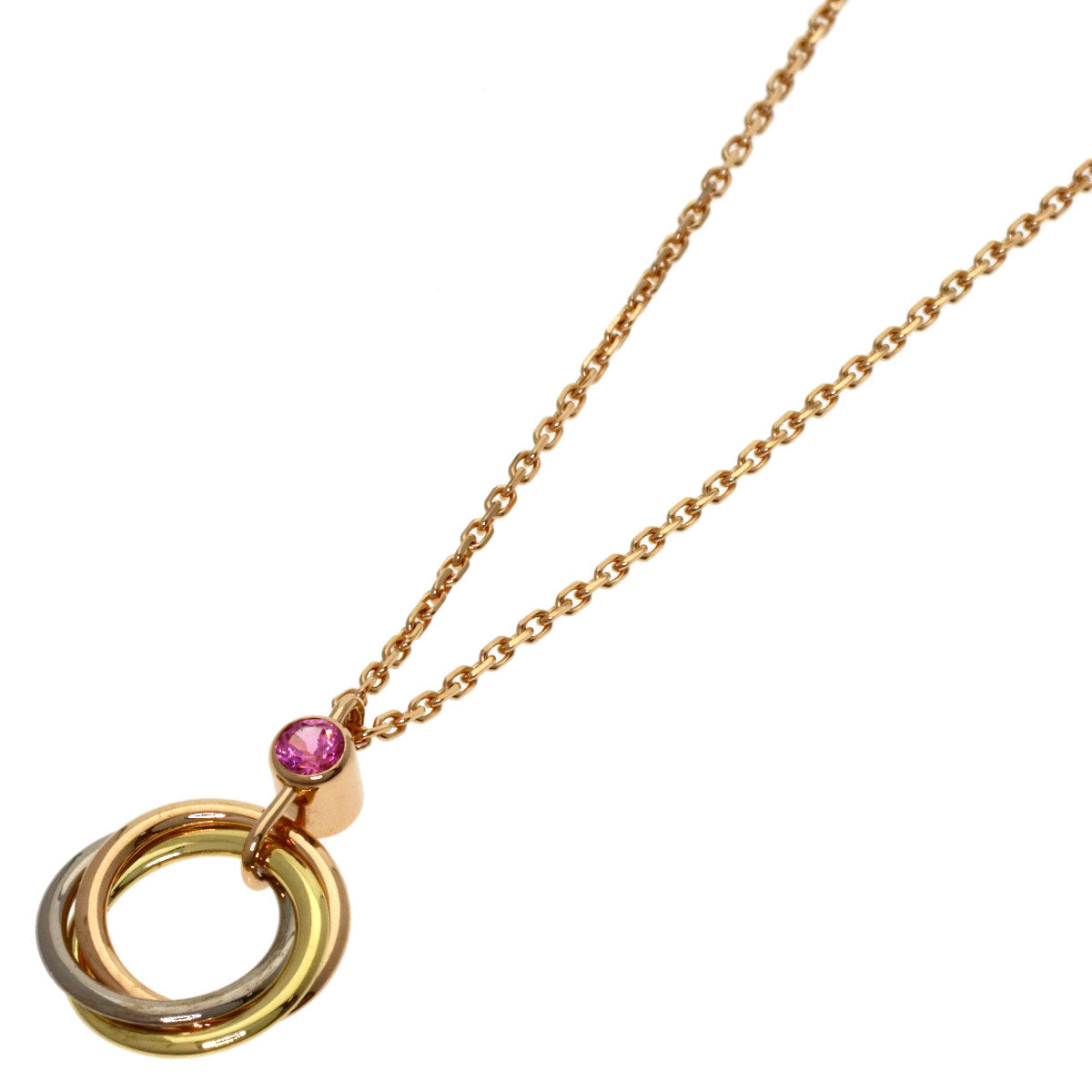 CARTIER Baby Trinity Pink Sapphire Necklace K18 Yellow Gold K18 White GoldLadies [Used]
