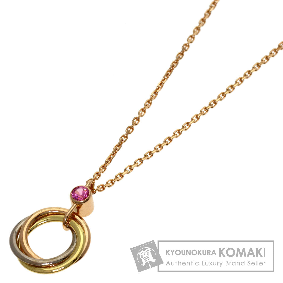 CARTIER Baby Trinity Pink Sapphire Necklace K18 Yellow Gold K18 White GoldLadies [Used]
