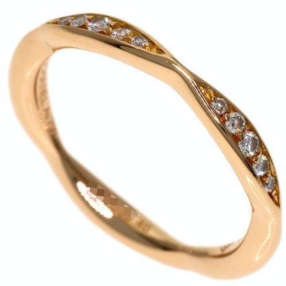 CHANEL Camellia Half Diamond #46 Ring K18 Pink Gold Ladies [Used]