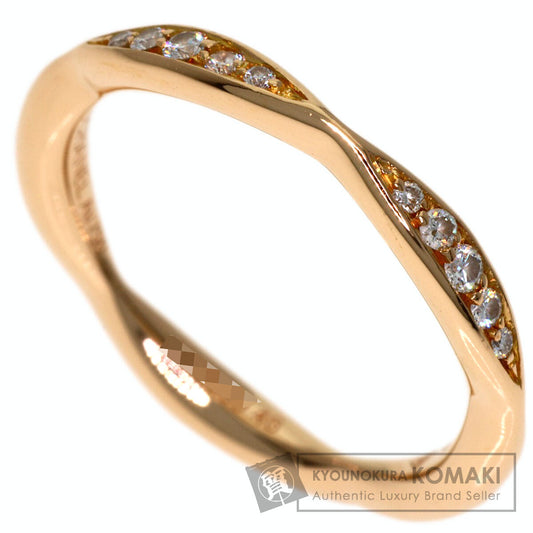 CHANEL Camellia Half Diamond #46 Ring K18 Pink Gold Ladies [Used]