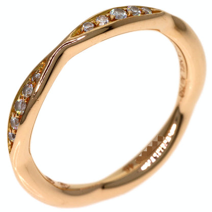 CHANEL Camellia Half Diamond #46 Ring K18 Pink Gold Ladies [Used]