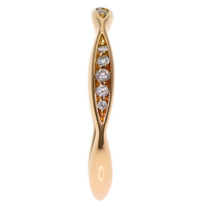 CHANEL Camellia Half Diamond #46 Ring K18 Pink Gold Ladies [Used]
