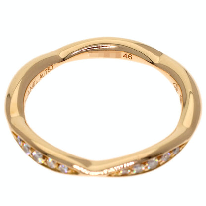 CHANEL Camellia Half Diamond #46 Ring K18 Pink Gold Ladies [Used]