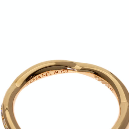 CHANEL Camellia Half Diamond #46 Ring K18 Pink Gold Ladies [Used]