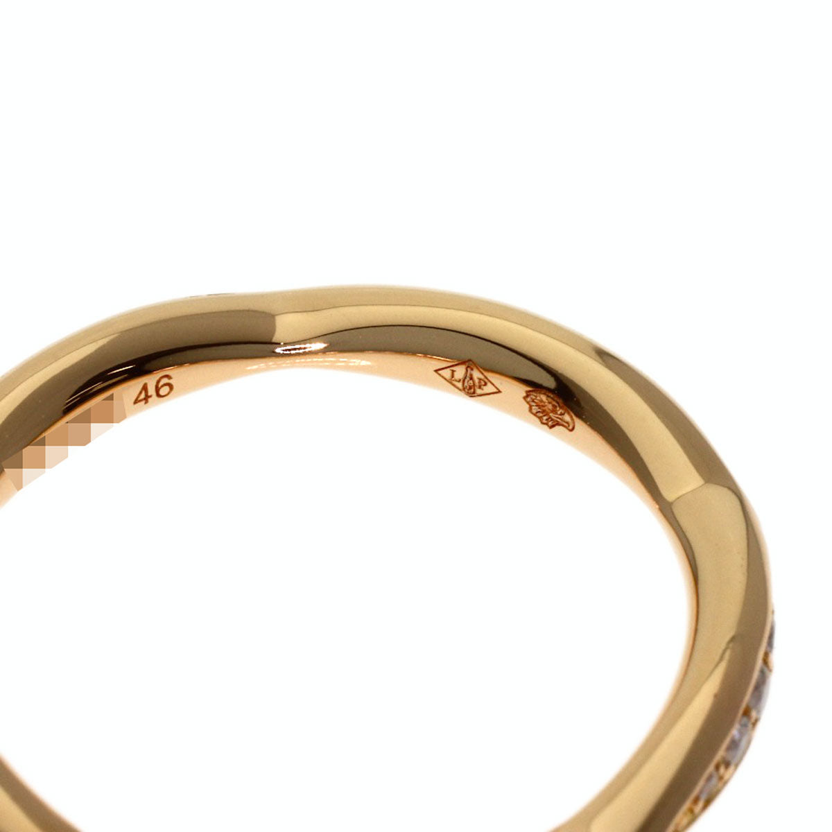 CHANEL Camellia Half Diamond #46 Ring K18 Pink Gold Ladies [Used]