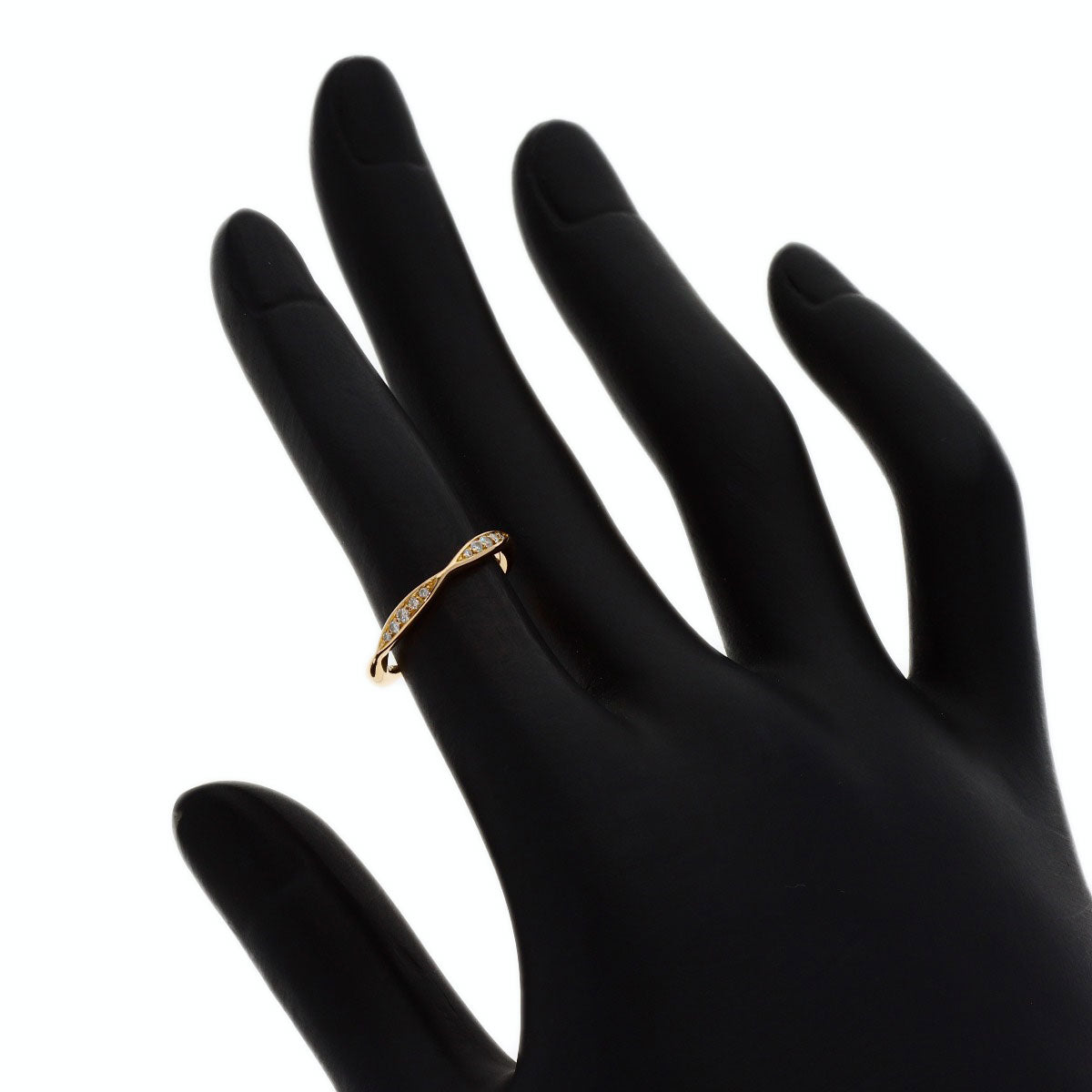 CHANEL Camellia Half Diamond #46 Ring K18 Pink Gold Ladies [Used]