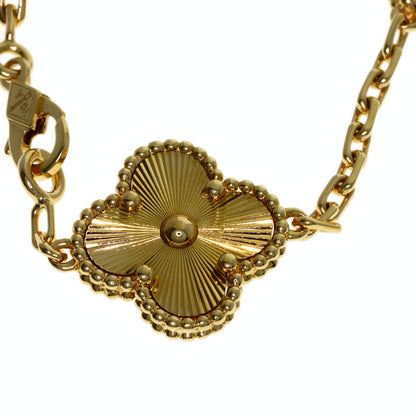 Van Cleef & Arpels Vintage Alhambra Guilloché Diamond Bracelet K18 Yellow Gold Ladies [Used]