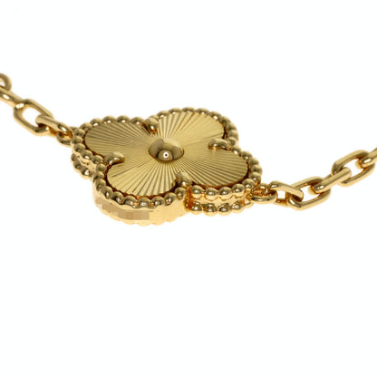 Van Cleef & Arpels Vintage Alhambra Guilloché Diamond Bracelet K18 Yellow Gold Ladies [Used]