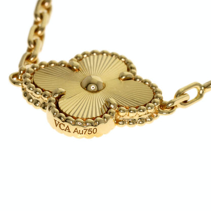 Van Cleef & Arpels Vintage Alhambra Guilloché Diamond Bracelet K18 Yellow Gold Ladies [Used]